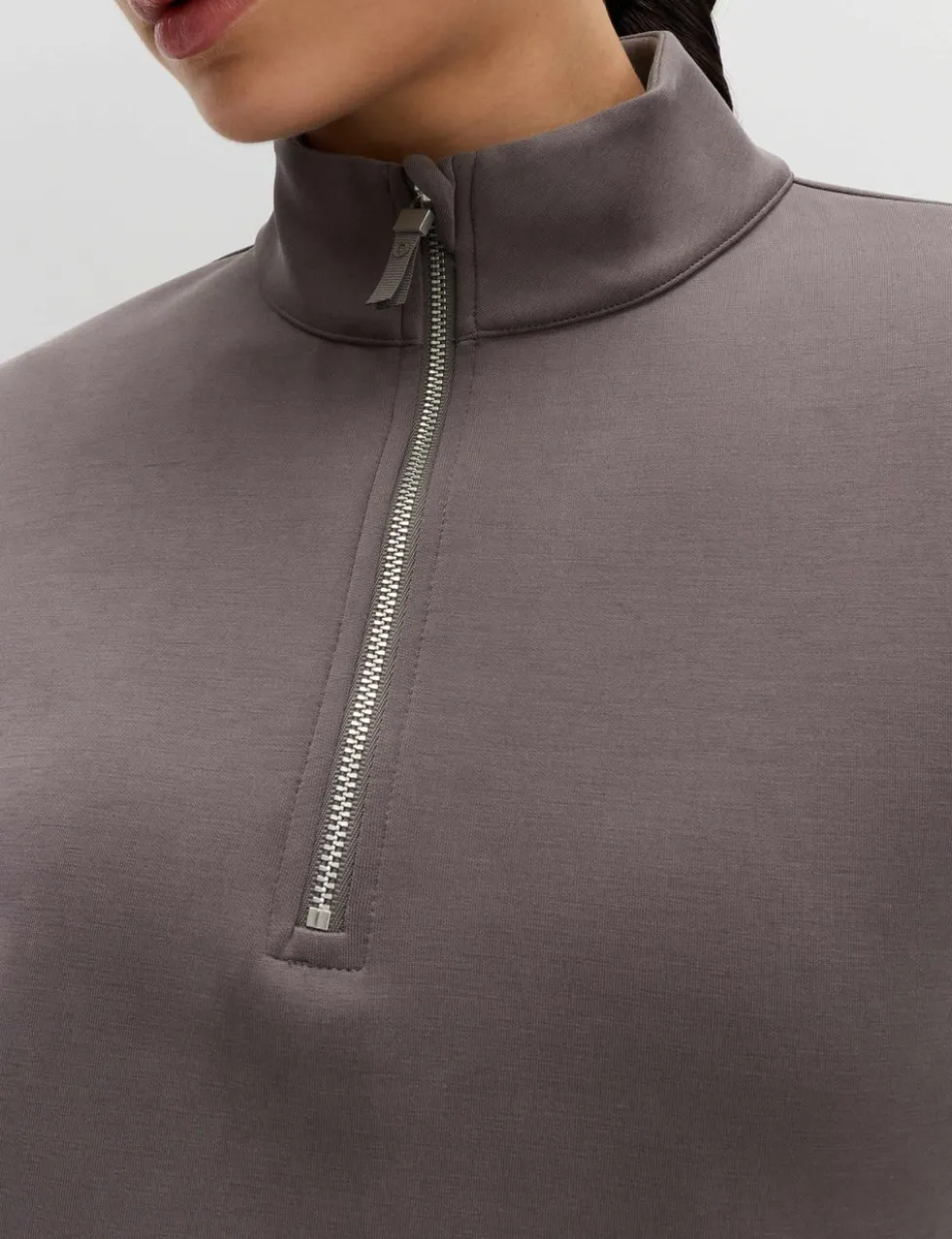 Sandwashed Funnel Neck Half Zip Sweatshirt