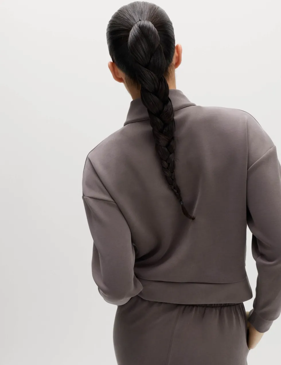 Sandwashed Funnel Neck Half Zip Sweatshirt