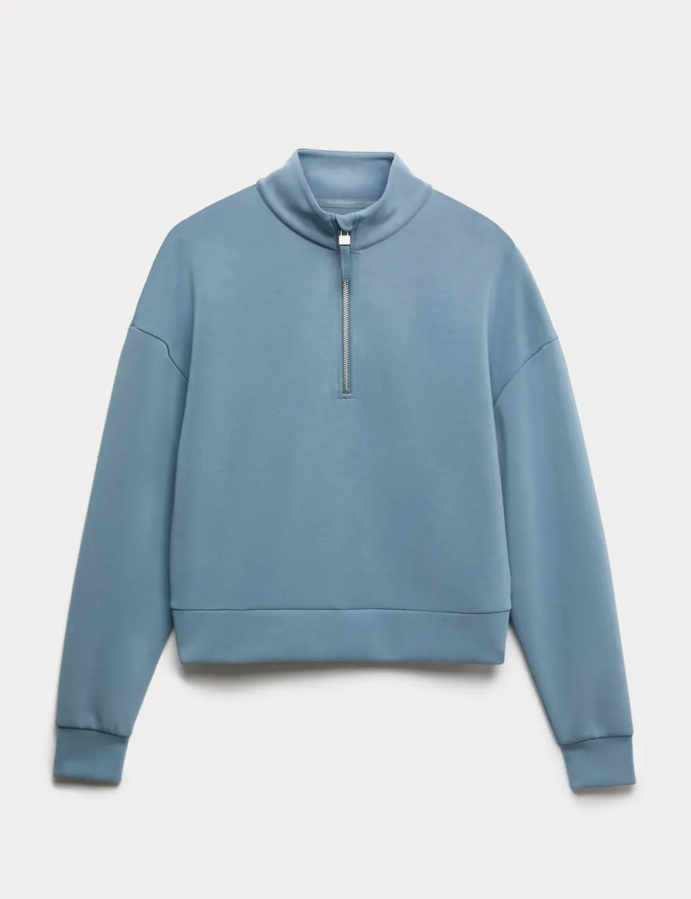 Sandwashed Funnel Neck Half Zip Sweatshirt