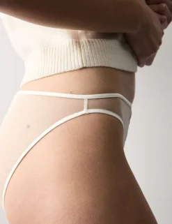 Satin & Mesh High Leg Knickers
