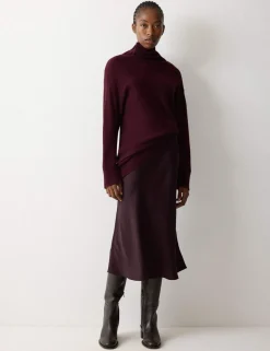 Satin Bias Midi Slip Skirt