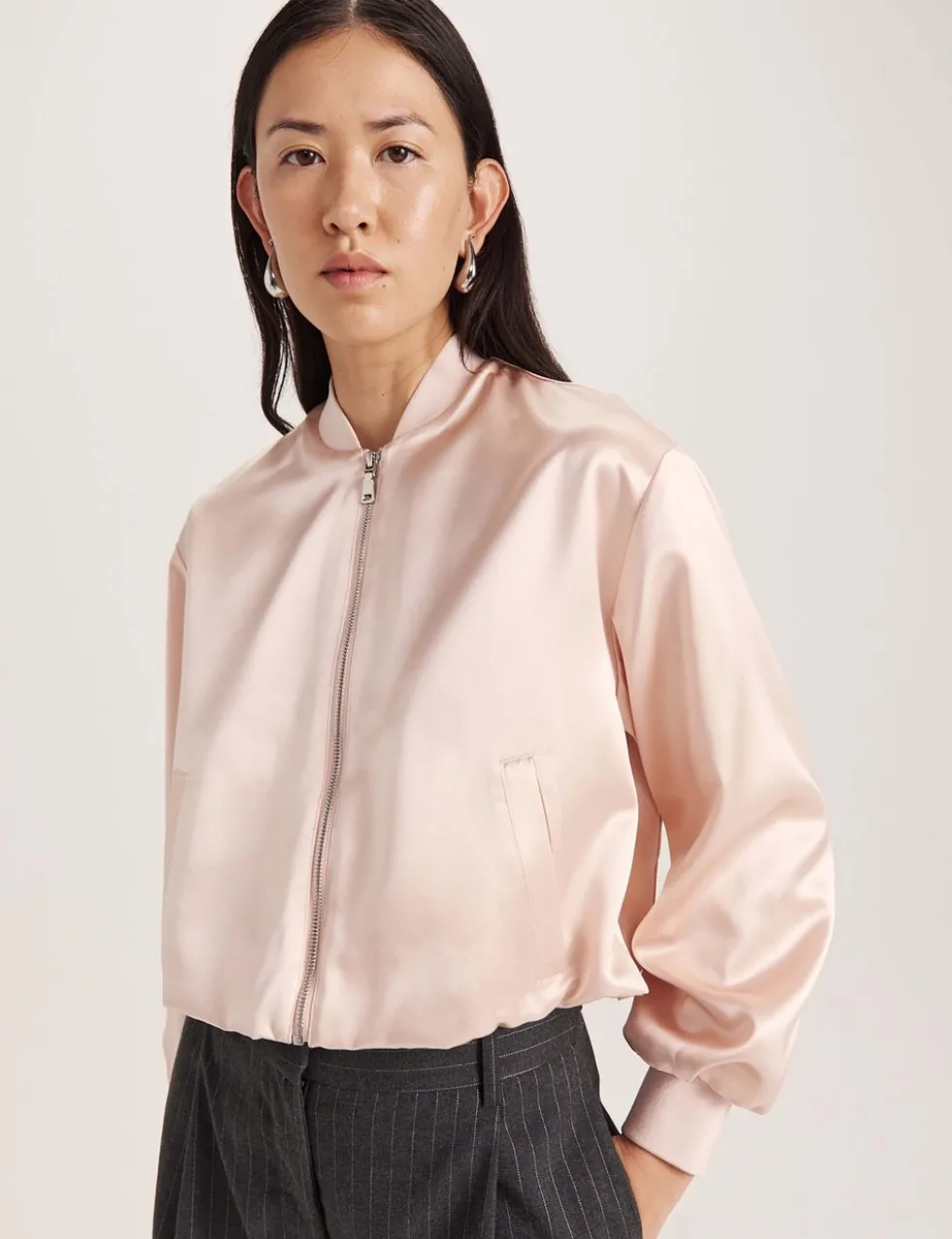Satin Bomber Jacket