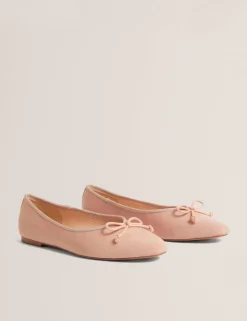 Satin Bow Slip On Flat Ballet Pumps
