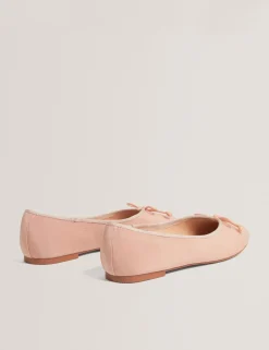Satin Bow Slip On Flat Ballet Pumps