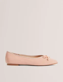 Satin Bow Slip On Flat Ballet Pumps