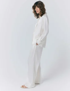 Satin Collared Button Through Shirt
