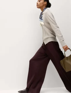 Satin Crinkle Palazzo Trousers