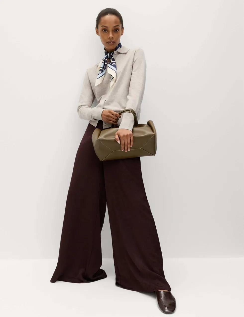 Satin Crinkle Palazzo Trousers