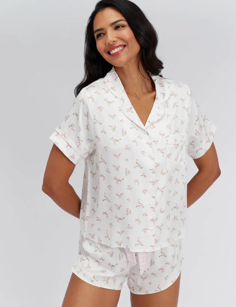 Satin Floral Short Pyjama Set