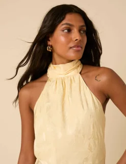 Satin Halter Neck Maxi Slip Dress