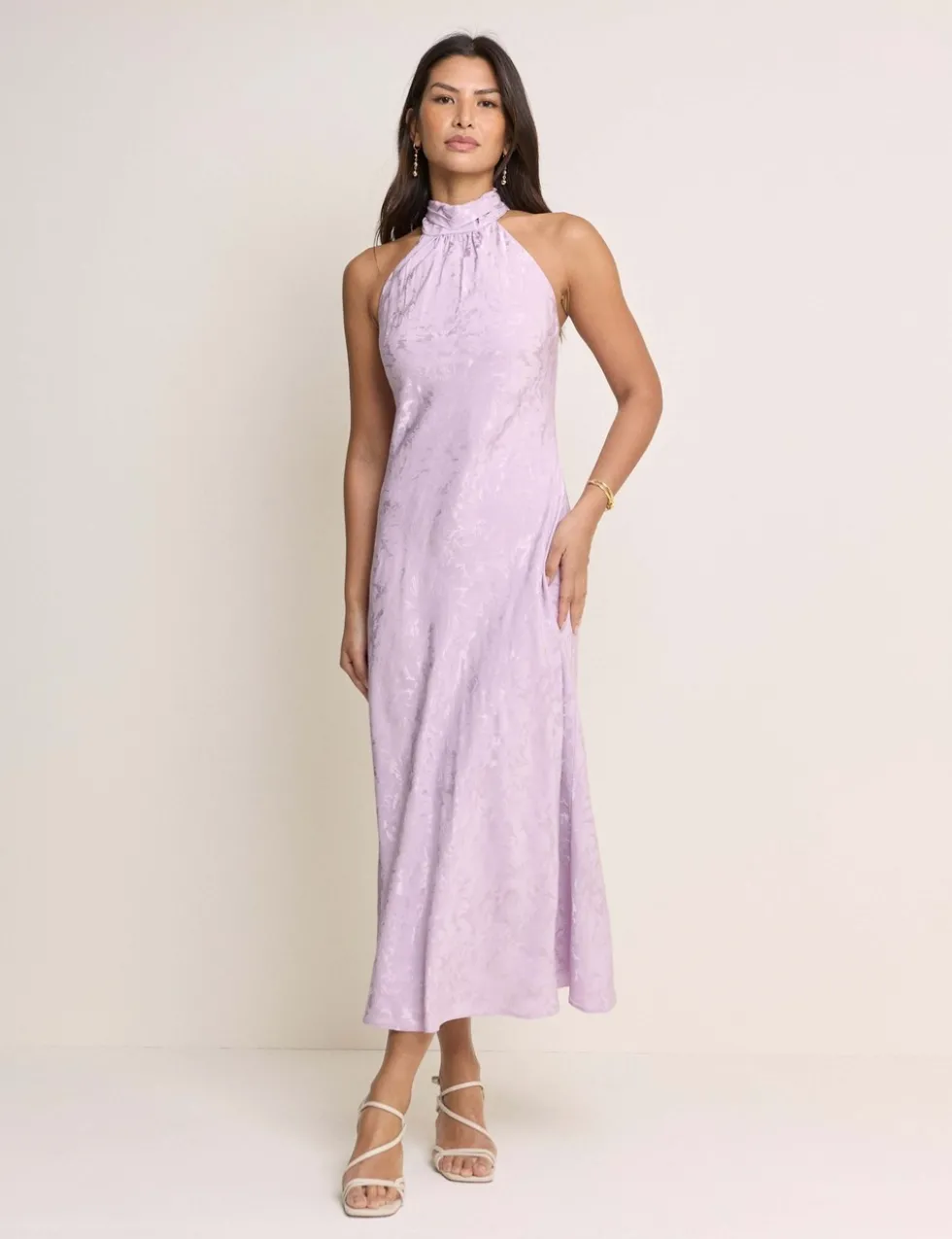 Satin Halter Neck Maxi Slip Dress