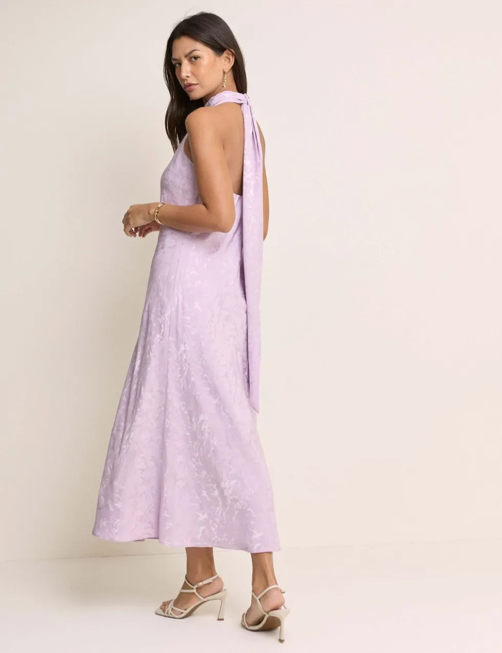 Satin Halter Neck Maxi Slip Dress