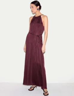 Satin Halter Neck Midaxi Column Dress