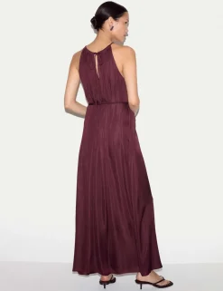 Satin Halter Neck Midaxi Column Dress