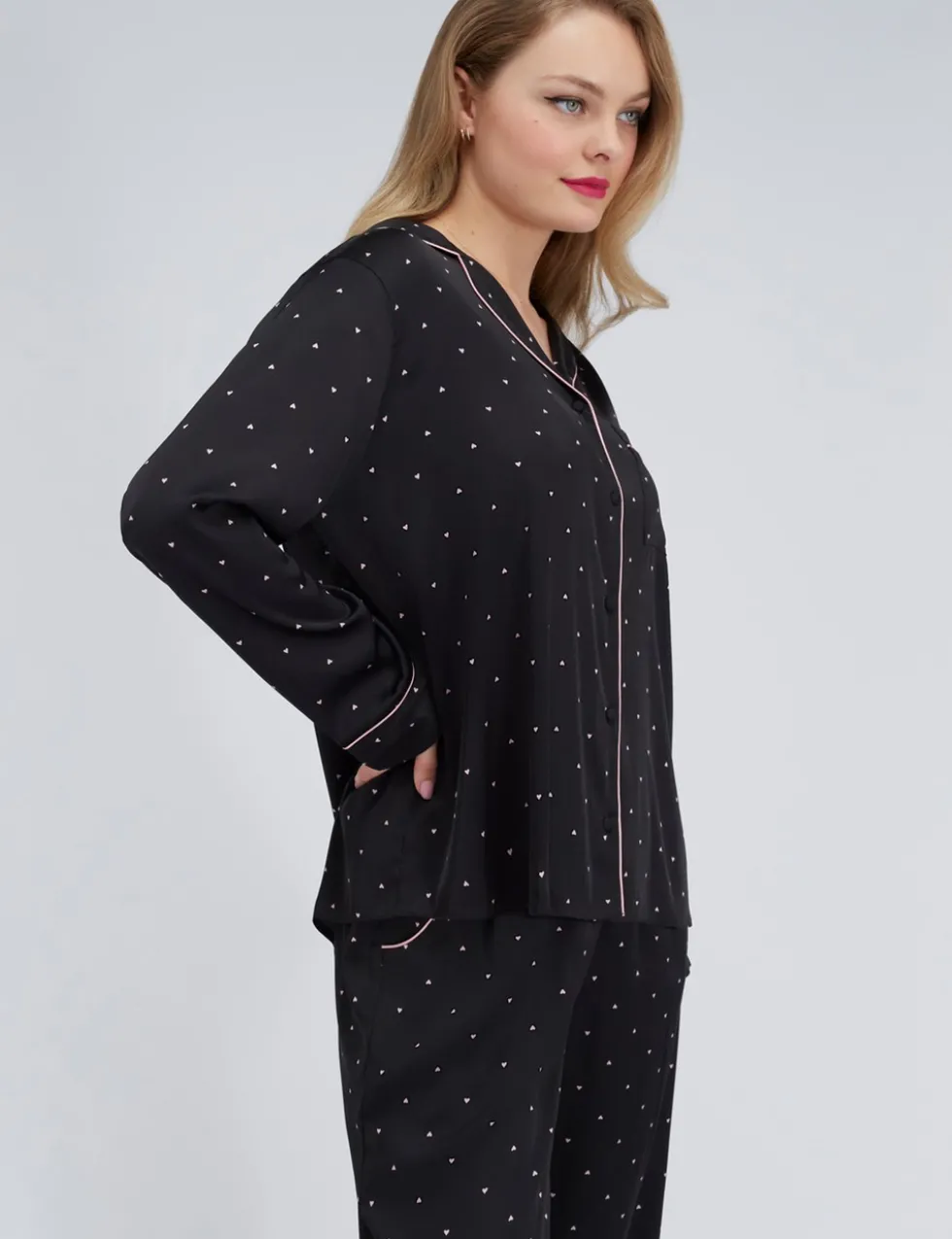 Satin Heart Pyjama Set