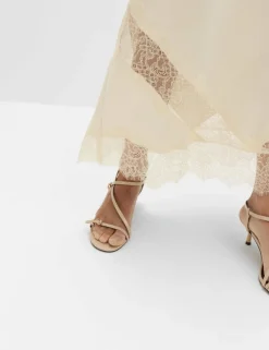Satin Lace Insert Midaxi Slip Skirt
