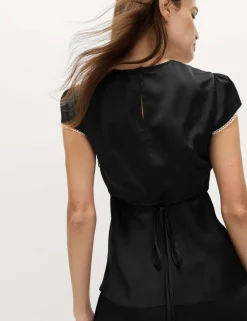 Satin Lace Insert Top
