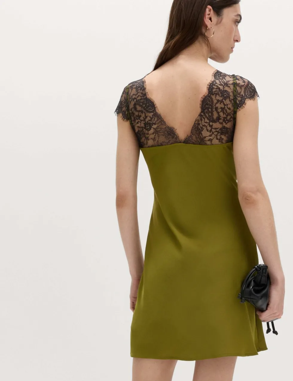 Satin Lace Mini Slip Dress