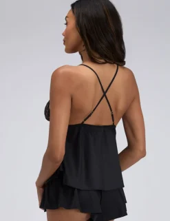 Satin Lace Short Cami Set
