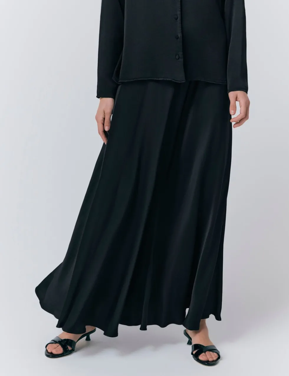 Satin Maxi Slip Skirt