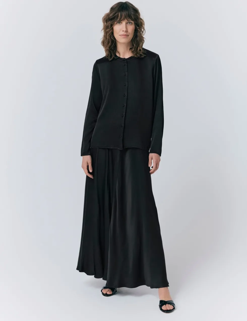 Satin Maxi Slip Skirt