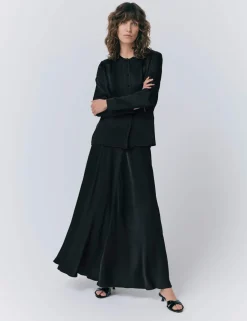 Satin Maxi Slip Skirt