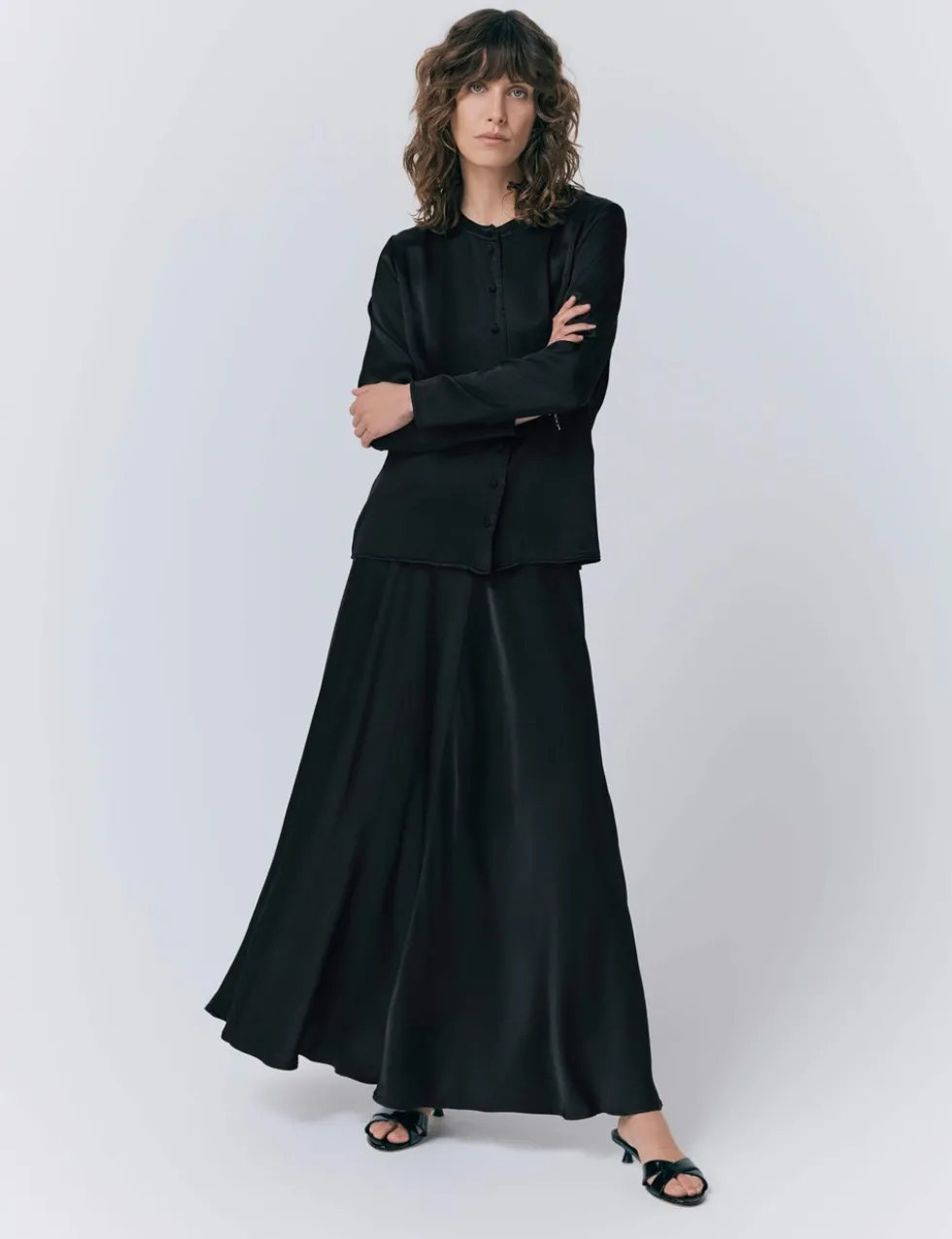 Satin Maxi Slip Skirt