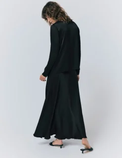 Satin Maxi Slip Skirt