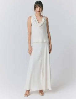 Satin Maxi Slip Skirt