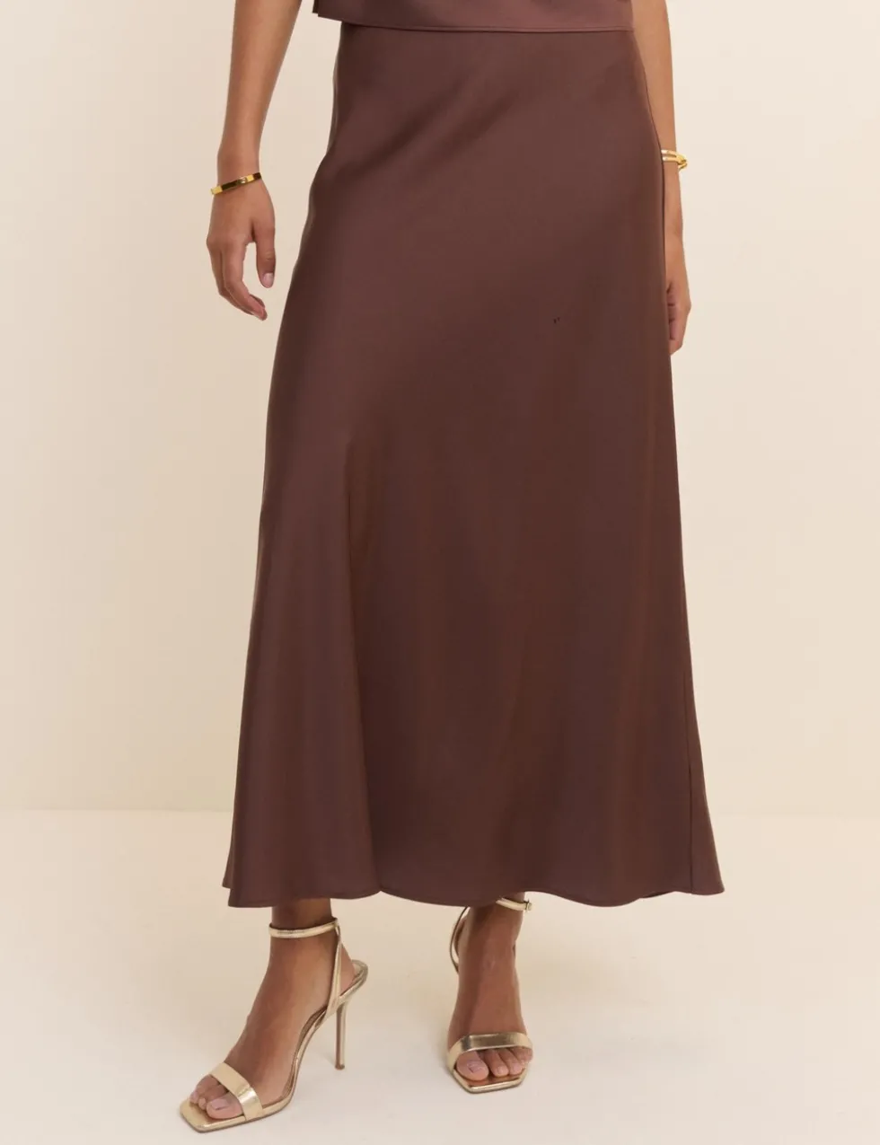 Satin Midi Slip Skirt