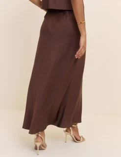 Satin Midi Slip Skirt