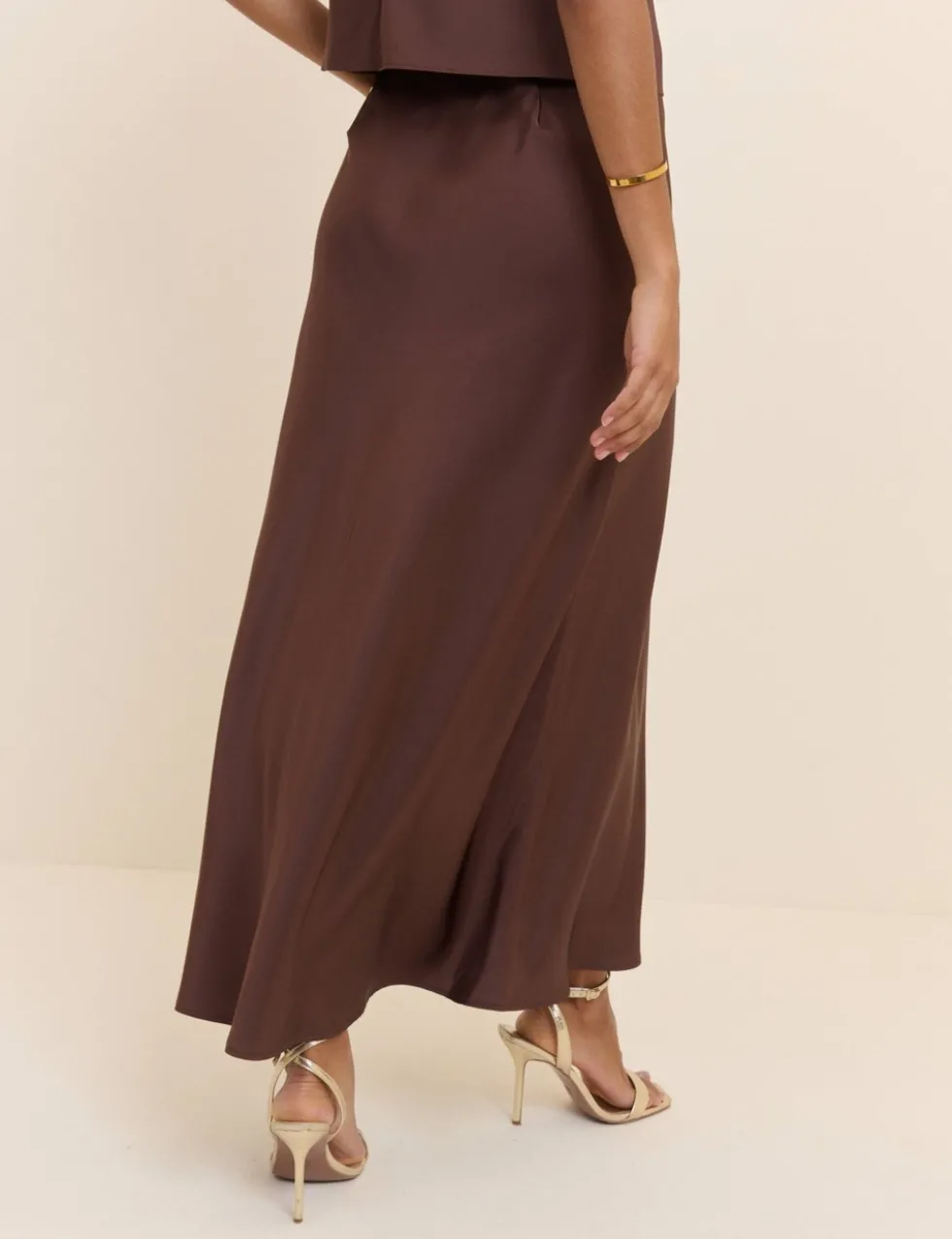 Satin Midi Slip Skirt