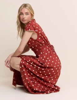 Satin Polka Dot Midaxi Tea Dress
