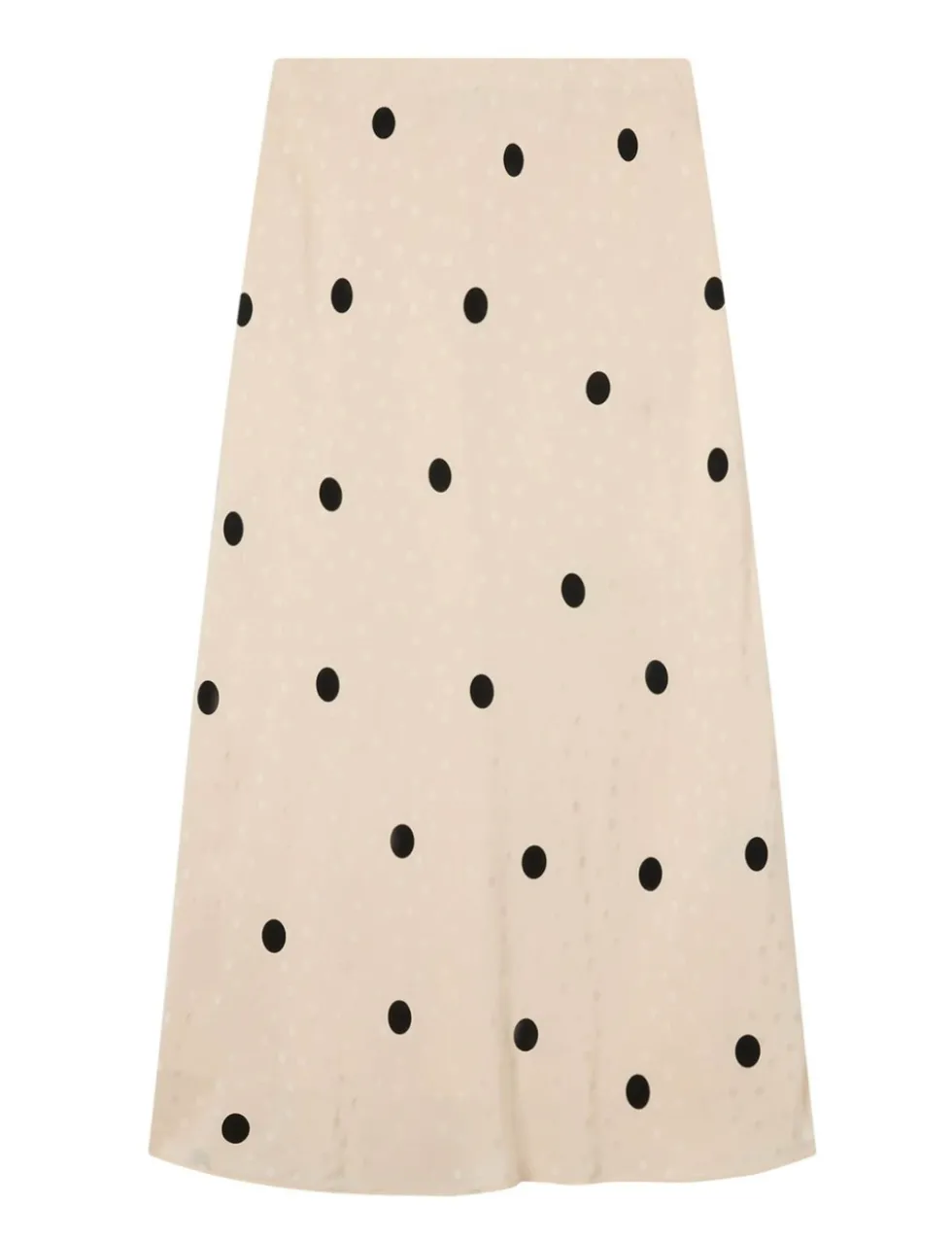 Satin Polka Dot Midi Slip Skirt