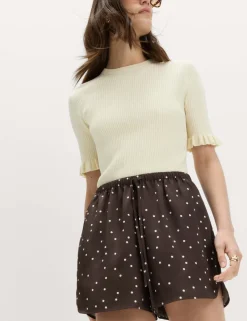 Satin Polka Dot Printed Shorts