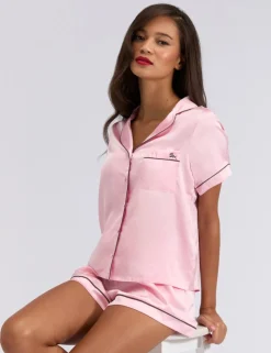 Satin Revere Collar Short Sleeve Pyjama Top