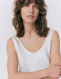 Satin Scoop Neck Midi Slip Dress