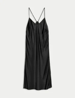 Satin Strappy Long Chemise