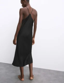 Satin Strappy Long Chemise