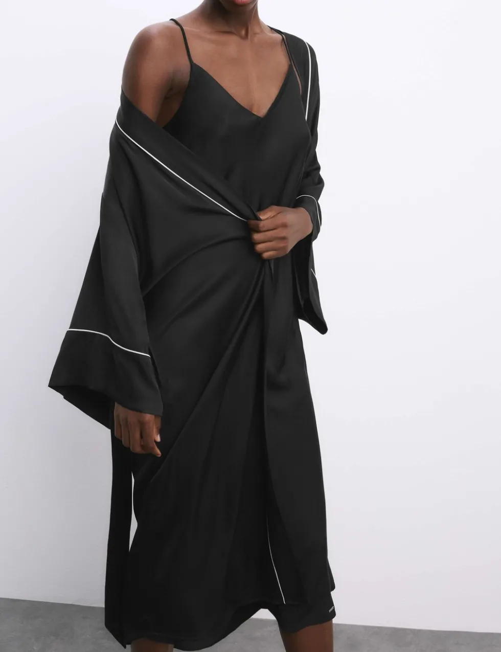 Satin Strappy Long Chemise