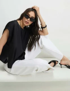 Satin Turn Back Cuff T-Shirt