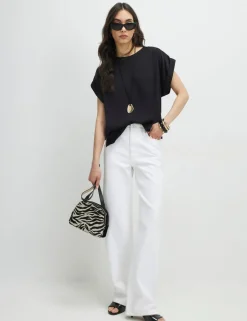 Satin Turn Back Cuff T-Shirt