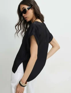 Satin Turn Back Cuff T-Shirt