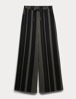 Satin Twill Striped Trousers