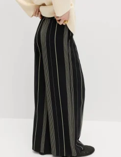 Satin Twill Striped Trousers