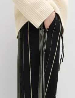 Satin Twill Striped Trousers