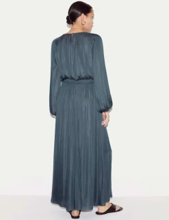 Satin U-Neck Midaxi Relaxed Waisted Dress