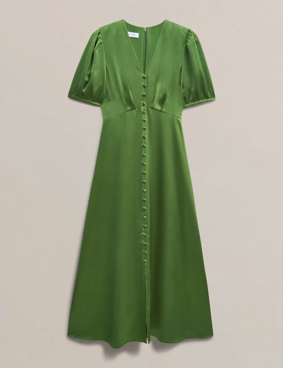 Satin V-Neck Midi Skater Dress
