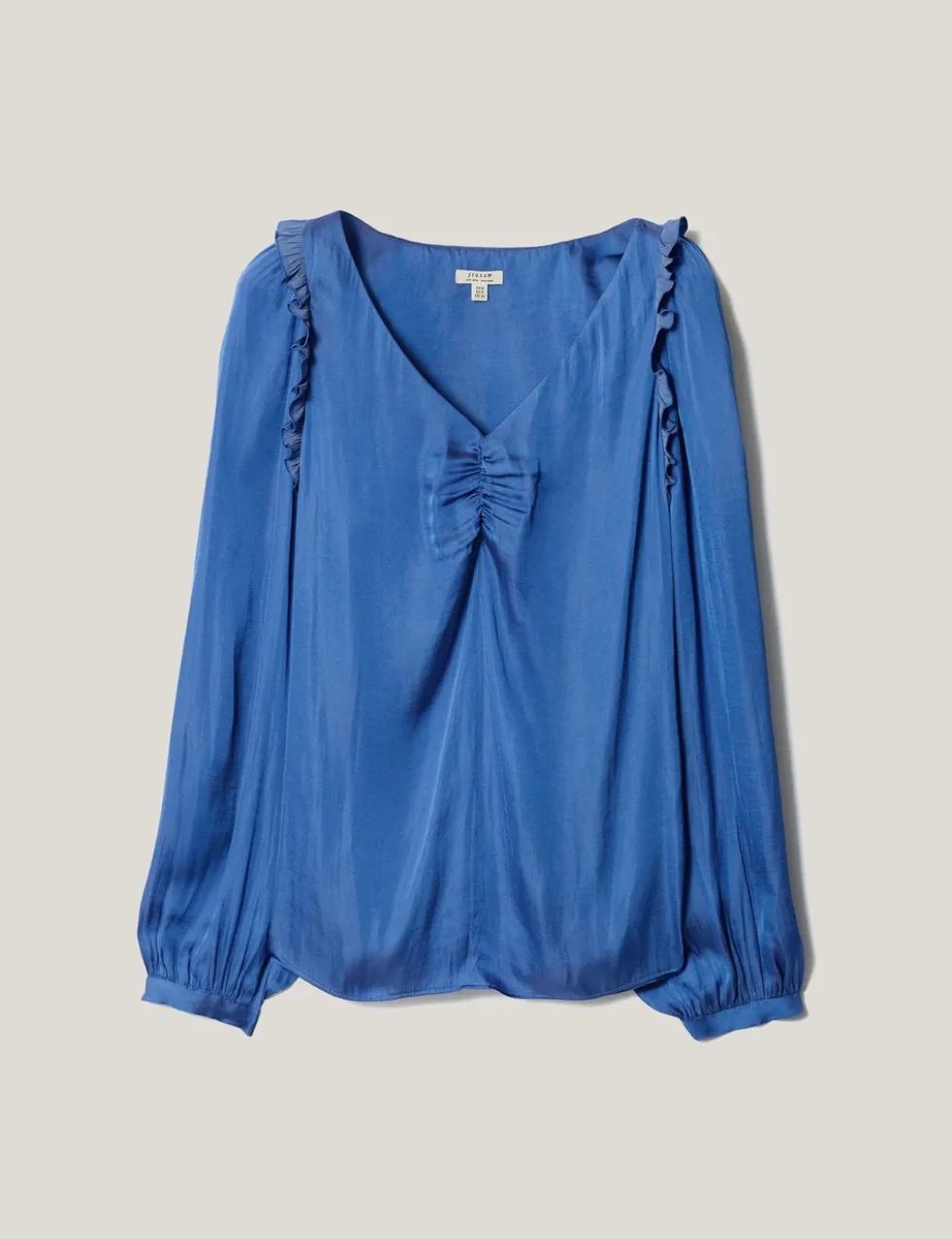 Satin V-Neck Relaxed Blouse