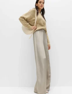 Satin Wide Leg Trousers